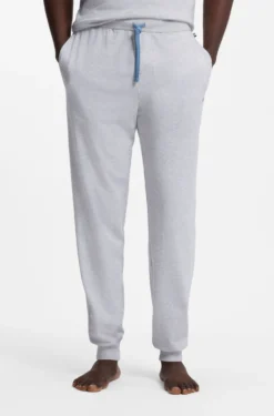 Stretch-cotton tracksuit bottoms with embroidered logo