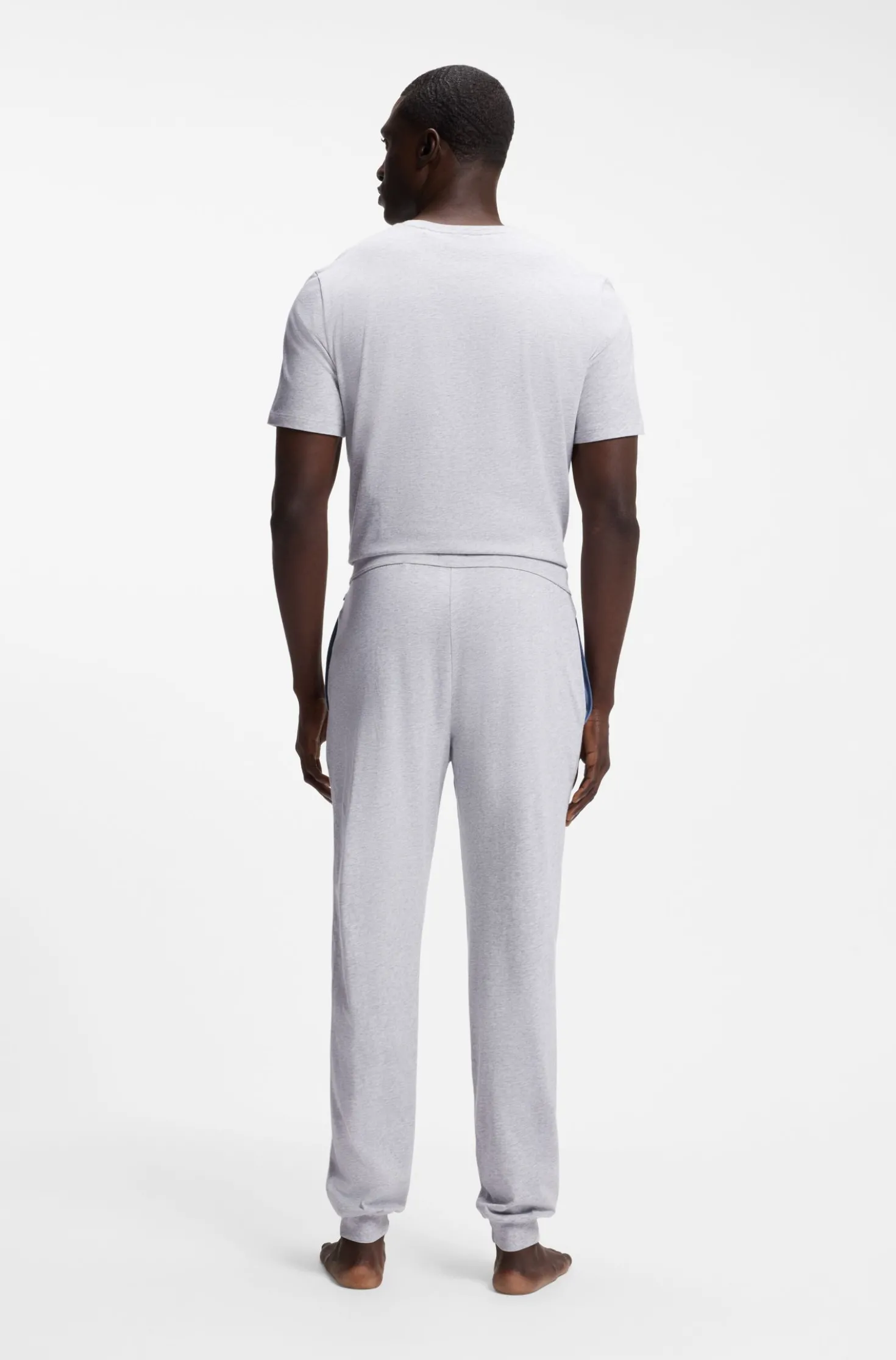 Stretch-cotton tracksuit bottoms with embroidered logo