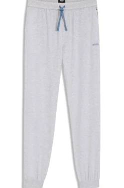 Stretch-cotton tracksuit bottoms with embroidered logo