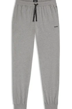Stretch-cotton tracksuit bottoms with embroidered logo
