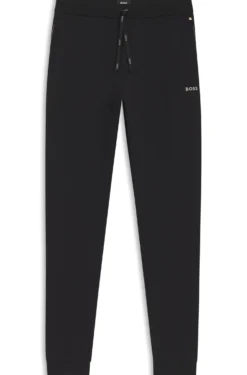 Stretch-cotton tracksuit bottoms with embroidered logo