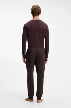 Stretch-cotton tracksuit bottoms with embroidered logo