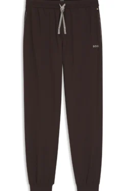 Stretch-cotton tracksuit bottoms with embroidered logo