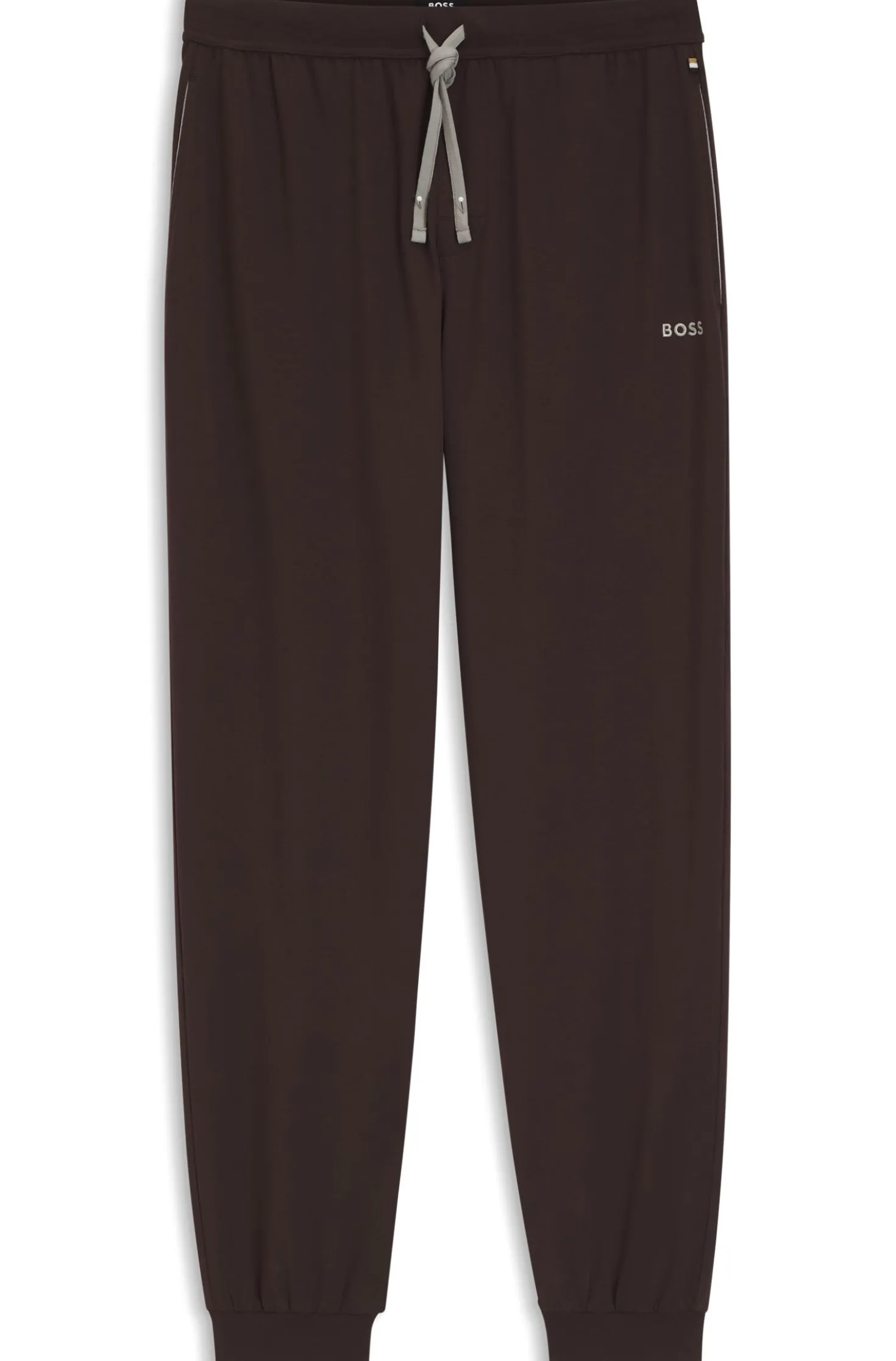 Stretch-cotton tracksuit bottoms with embroidered logo