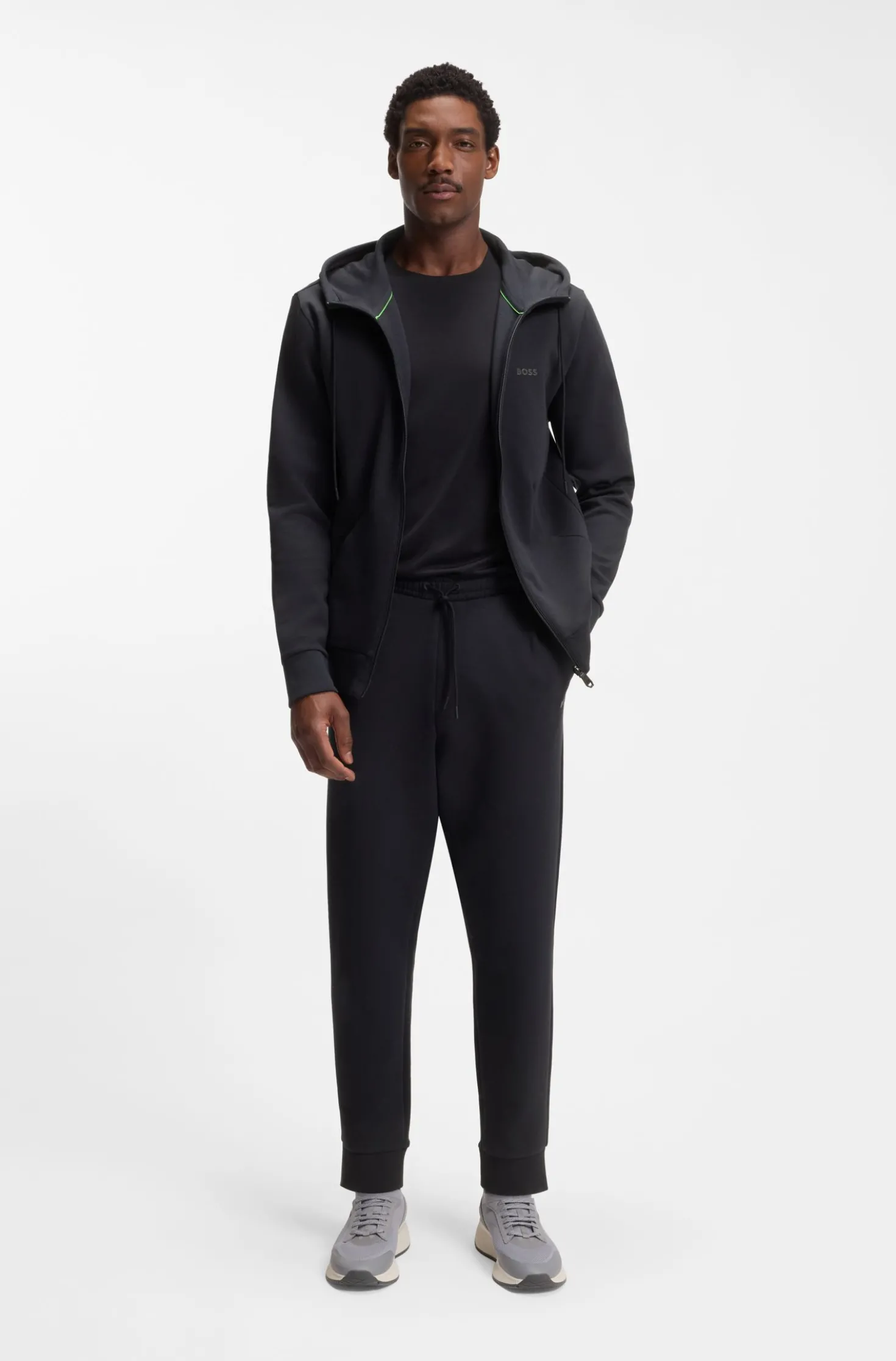 Stretch-cotton tracksuit bottoms with logo print