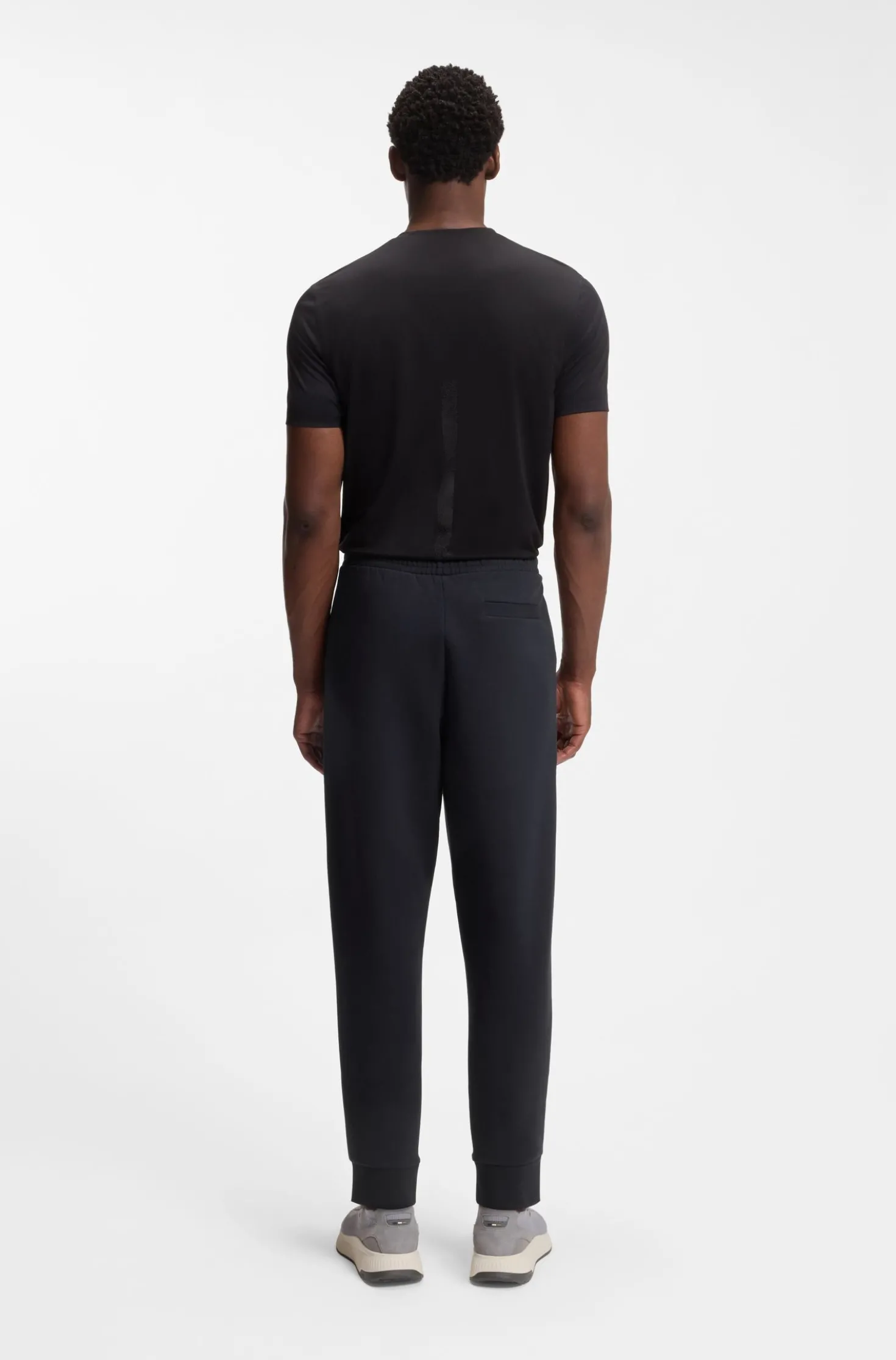 Stretch-cotton tracksuit bottoms with logo print