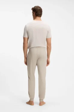 Stretch-cotton tracksuit bottoms with embroidered logo