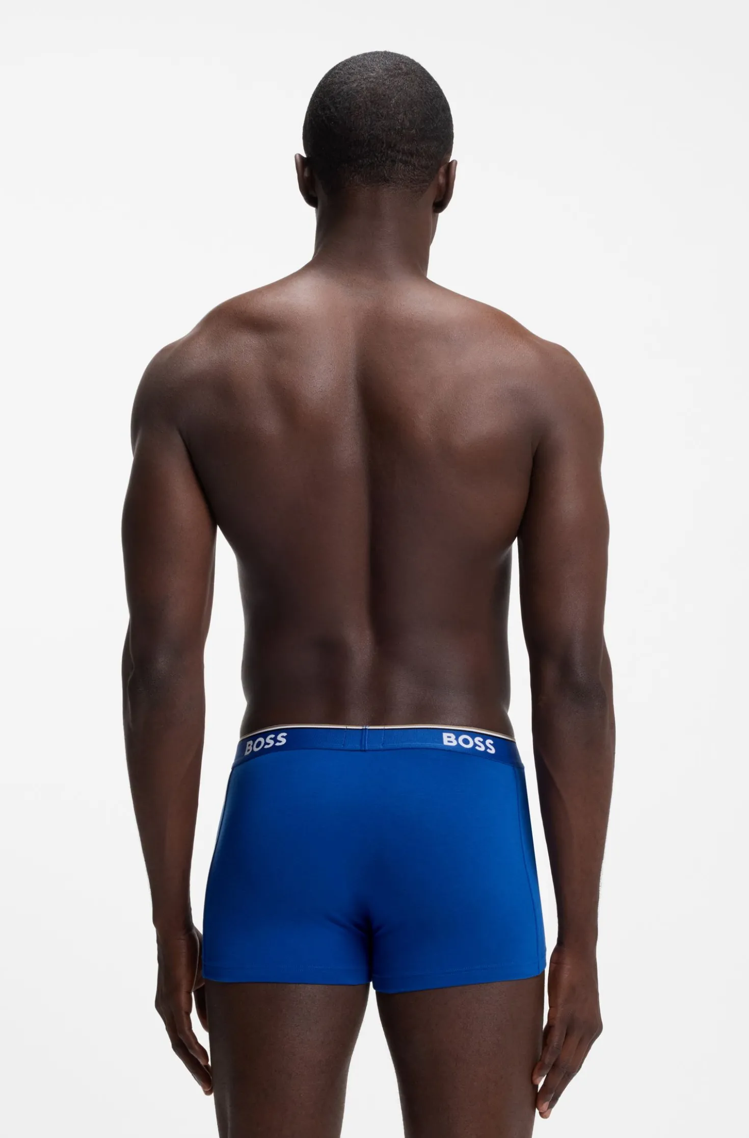 Stretch-cotton trunks with repeat logos