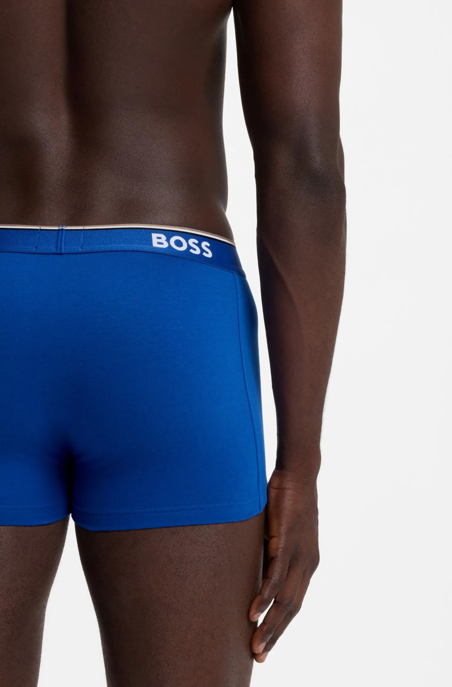 Stretch-cotton trunks with repeat logos