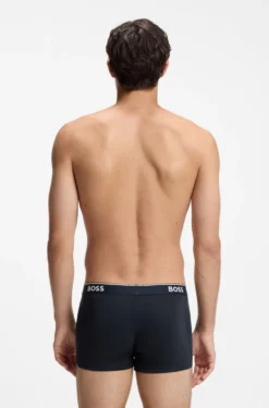 Stretch-cotton trunks with repeat logos