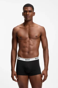 Stretch-cotton trunks with repeat logos