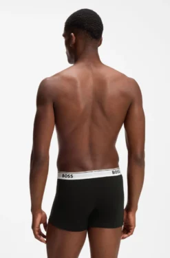 Stretch-cotton trunks with repeat logos