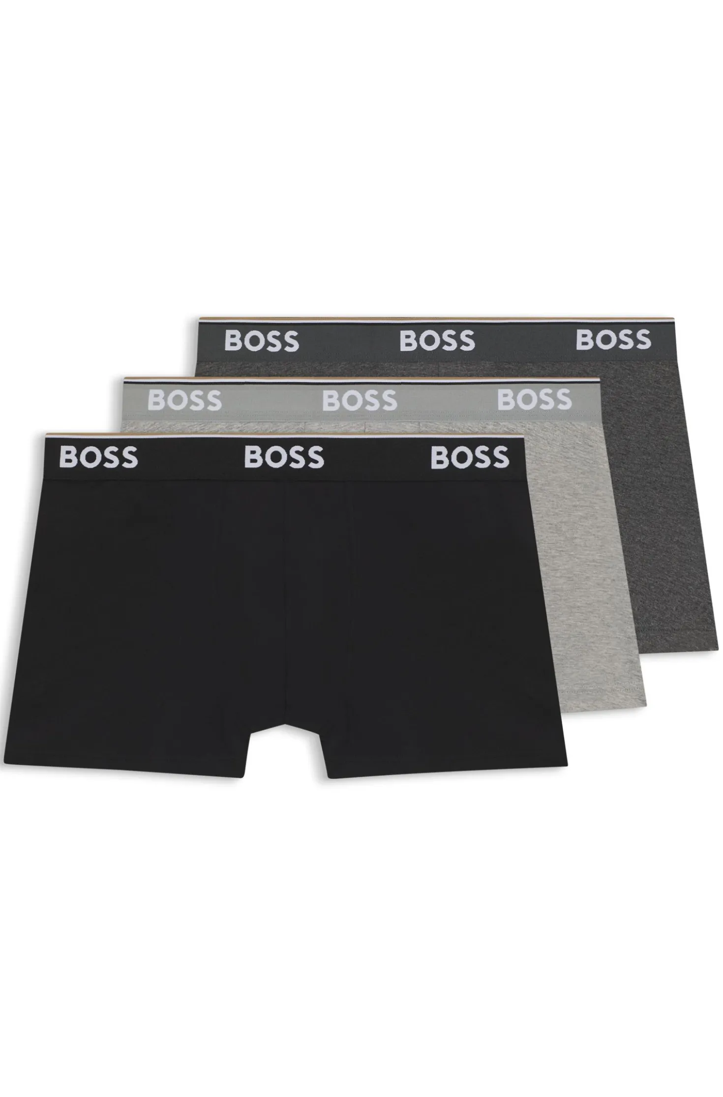 Stretch-cotton trunks with repeat logos