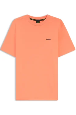 Stretch-cotton T-shirt with contrast logo