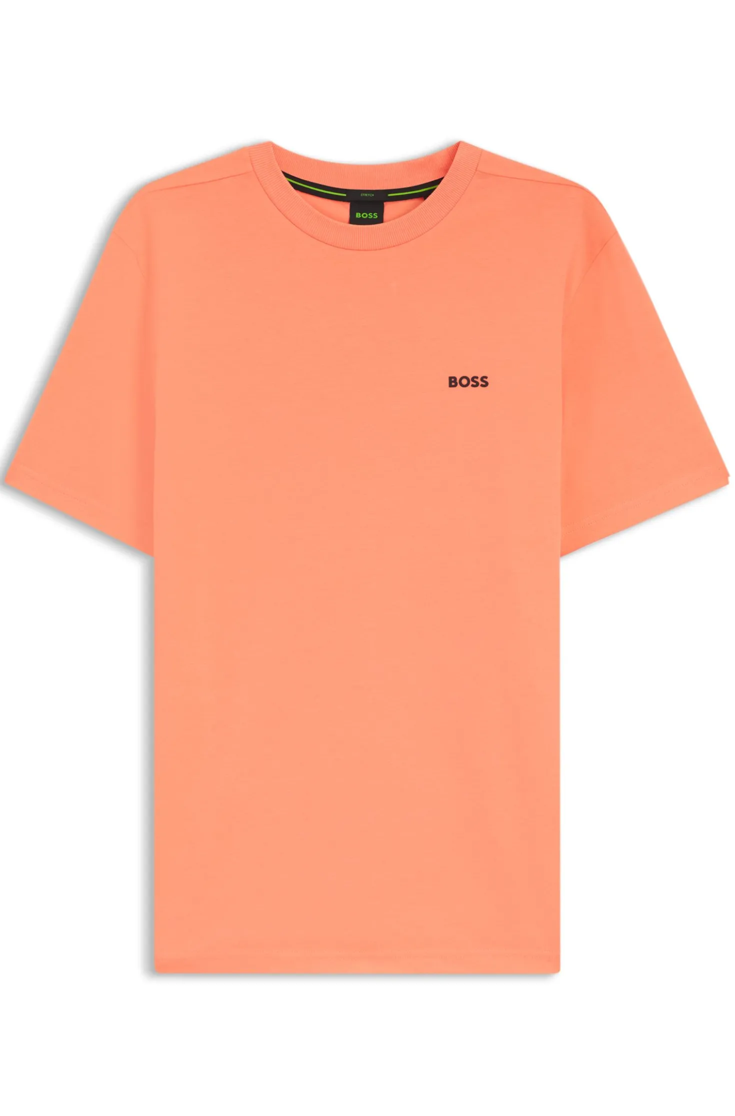 Stretch-cotton T-shirt with contrast logo