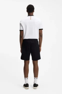 Stretch-cotton T-shirt with country flag and logo