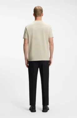 Stretch-cotton T-shirt with contrast logo