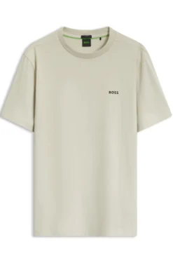 Stretch-cotton T-shirt with contrast logo
