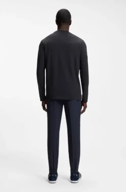 Stretch-cotton T-shirt with contrast logo