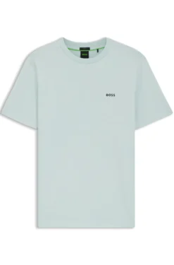 Stretch-cotton T-shirt with contrast logo