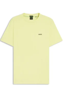 Stretch-cotton T-shirt with contrast logo