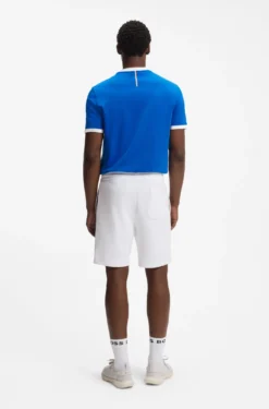 Stretch-cotton T-shirt with country flag and logo
