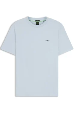 Stretch-cotton T-shirt with contrast logo