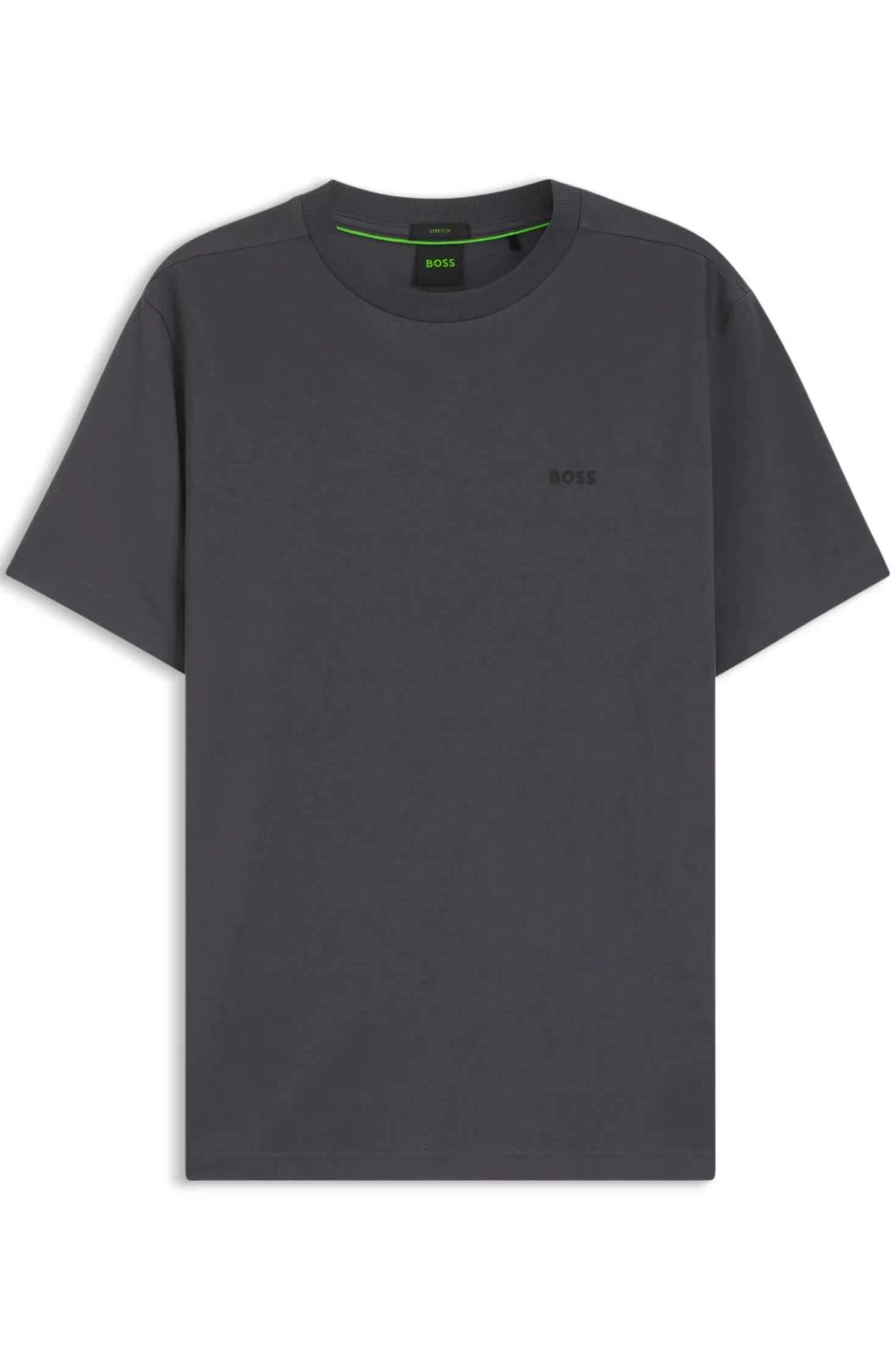 Stretch-cotton T-shirt with contrast logo