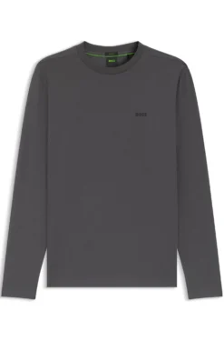 Stretch-cotton T-shirt with contrast logo