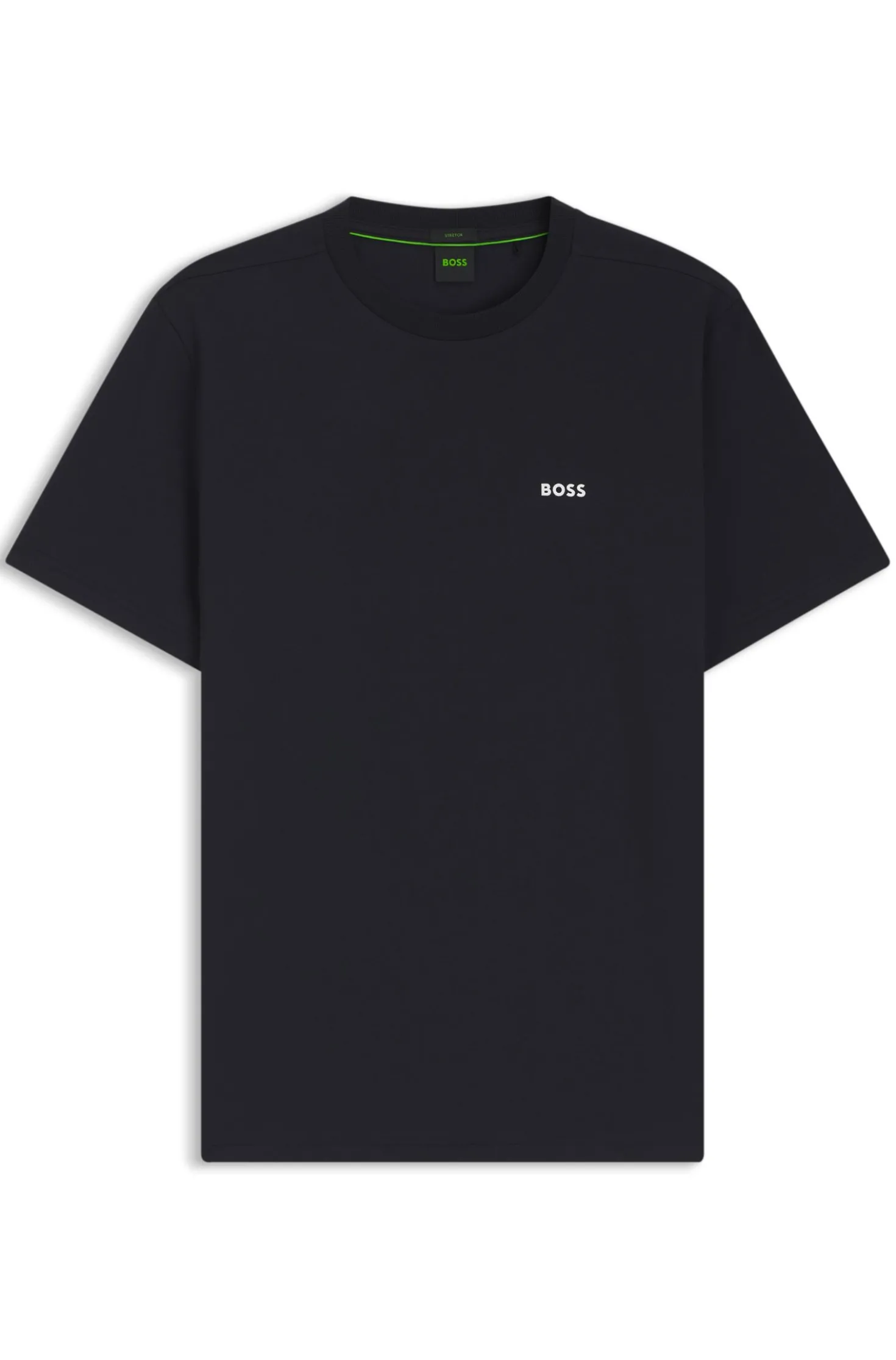 Stretch-cotton T-shirt with contrast logo