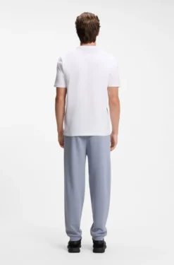 Stretch-cotton T-shirt with contrast logo