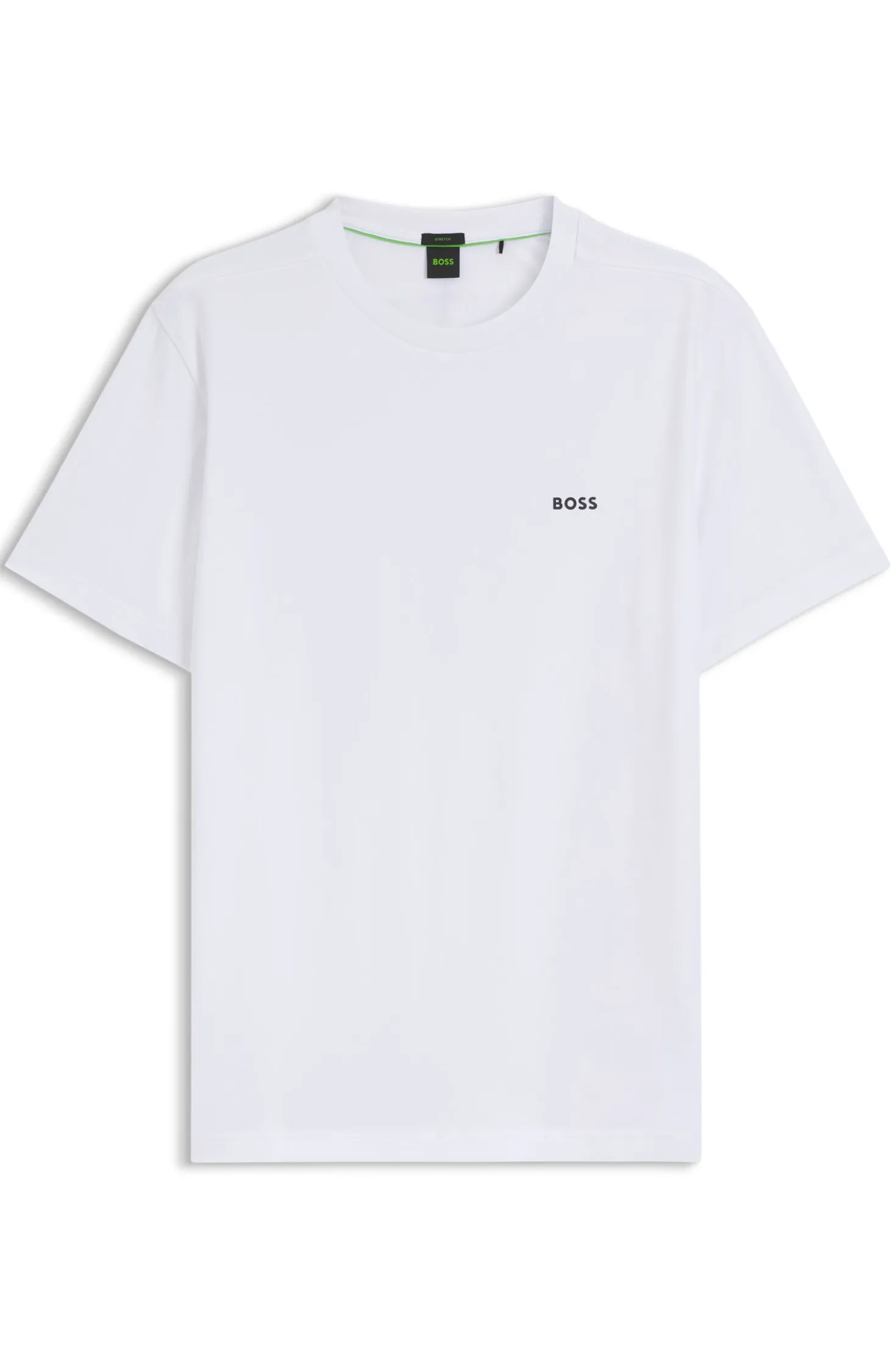 Stretch-cotton T-shirt with contrast logo