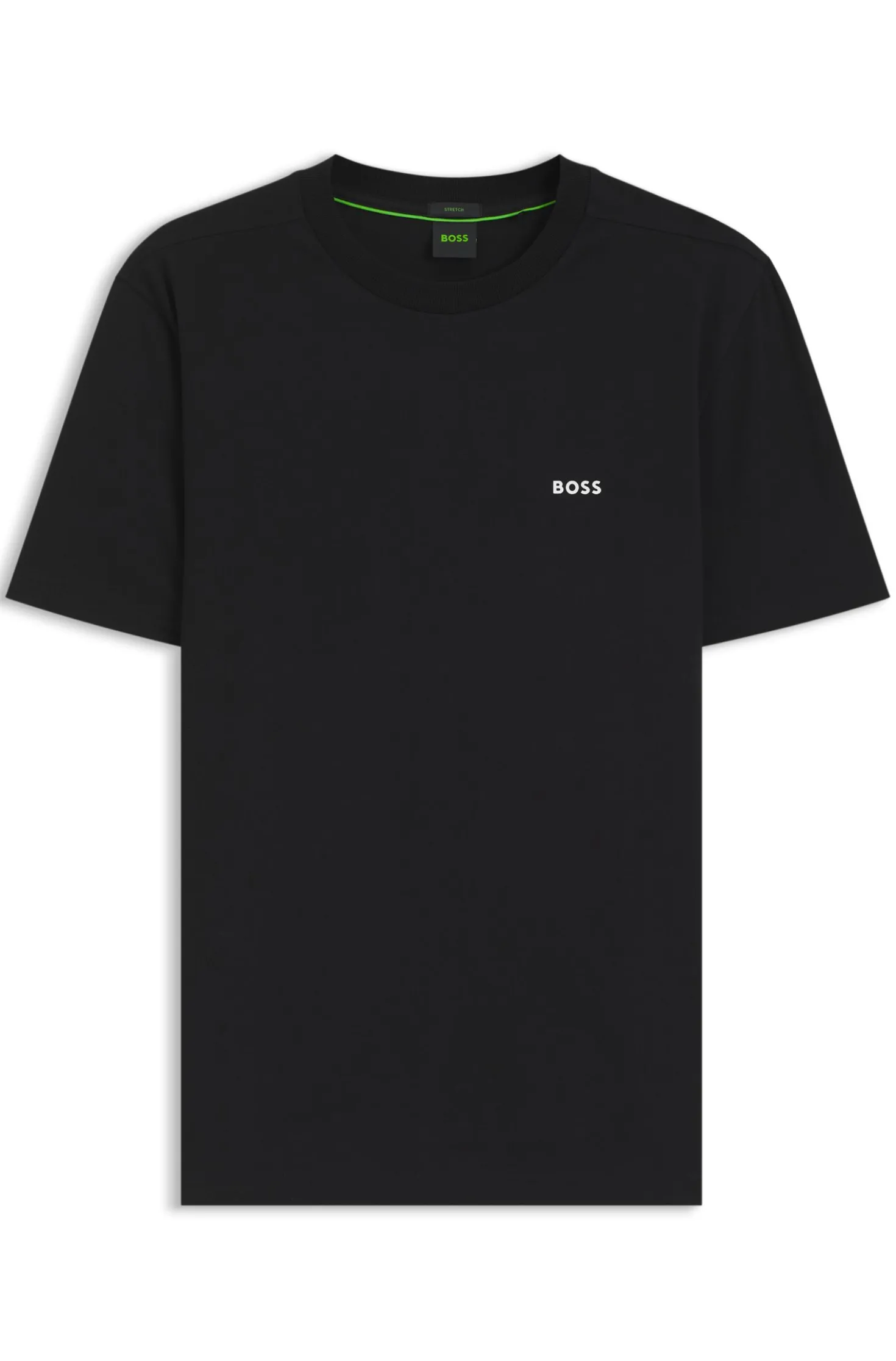 Stretch-cotton T-shirt with contrast logo