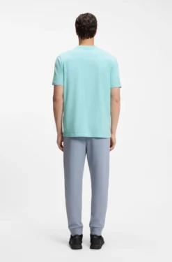 Stretch-cotton T-shirt with contrast logo