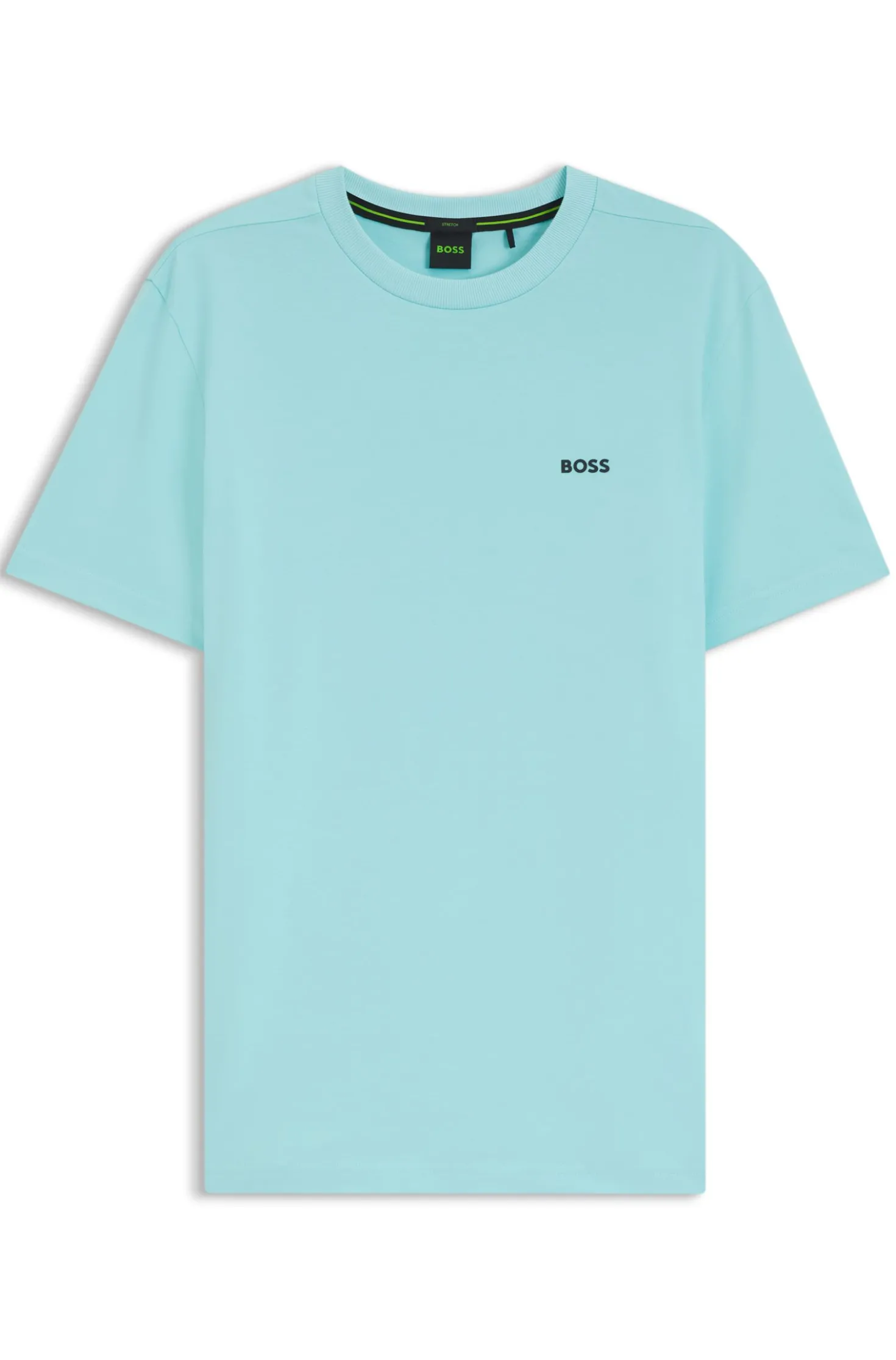 Stretch-cotton T-shirt with contrast logo