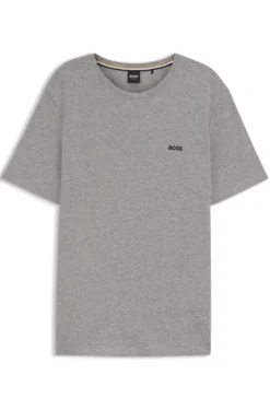 Stretch-cotton T-shirt with embroidered logo
