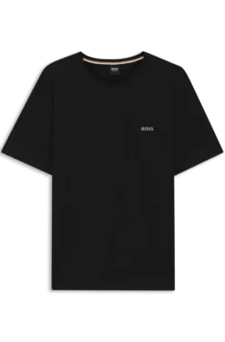 Stretch-cotton T-shirt with embroidered logo