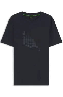 Stretch-cotton T-shirt with flag artwork