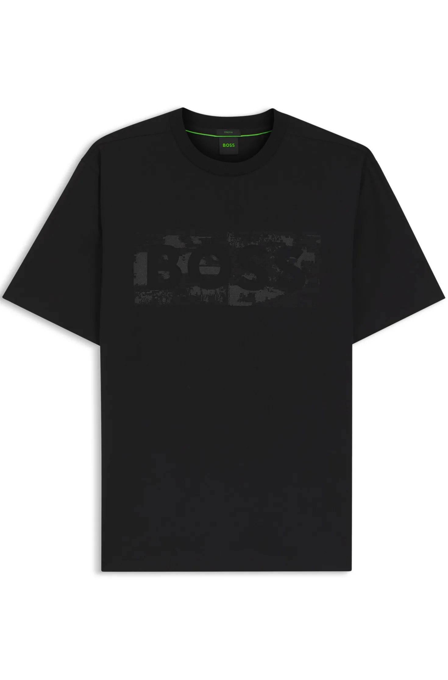 Stretch-cotton T-shirt with logo artwork