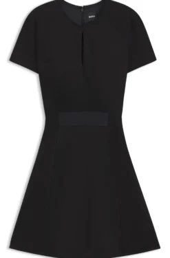 Stretch-jersey dress with keyhole neckline