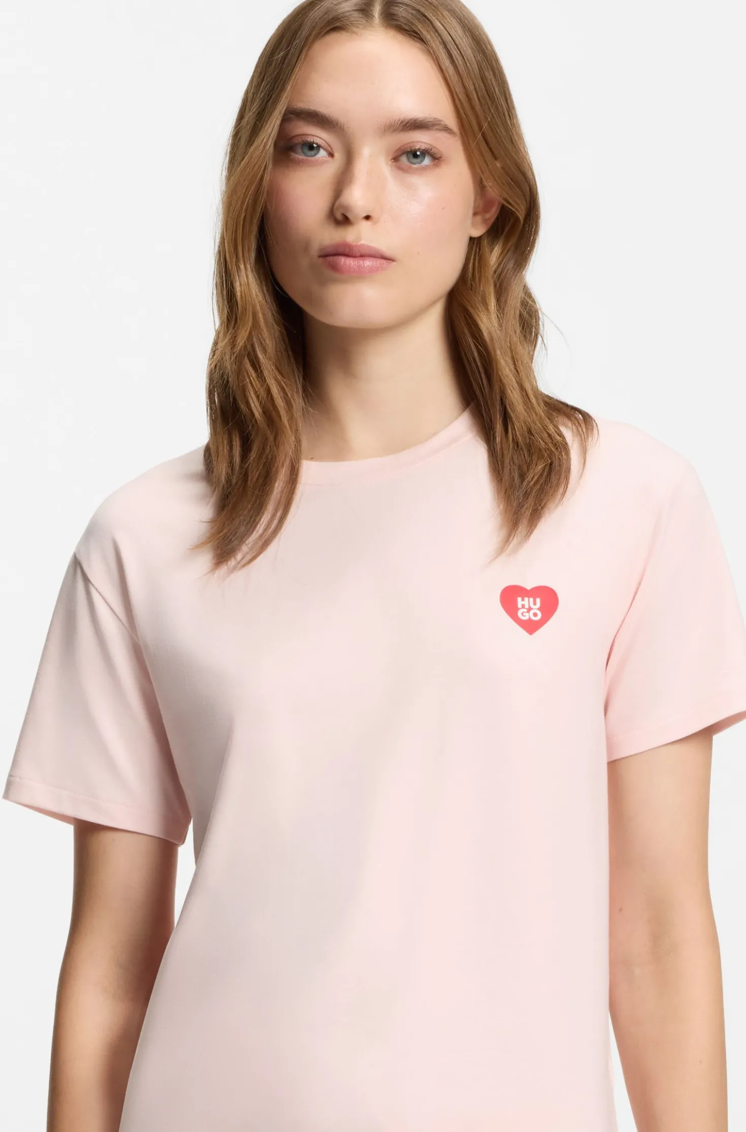 Stretch-jersey pyjama T-shirt with logo print