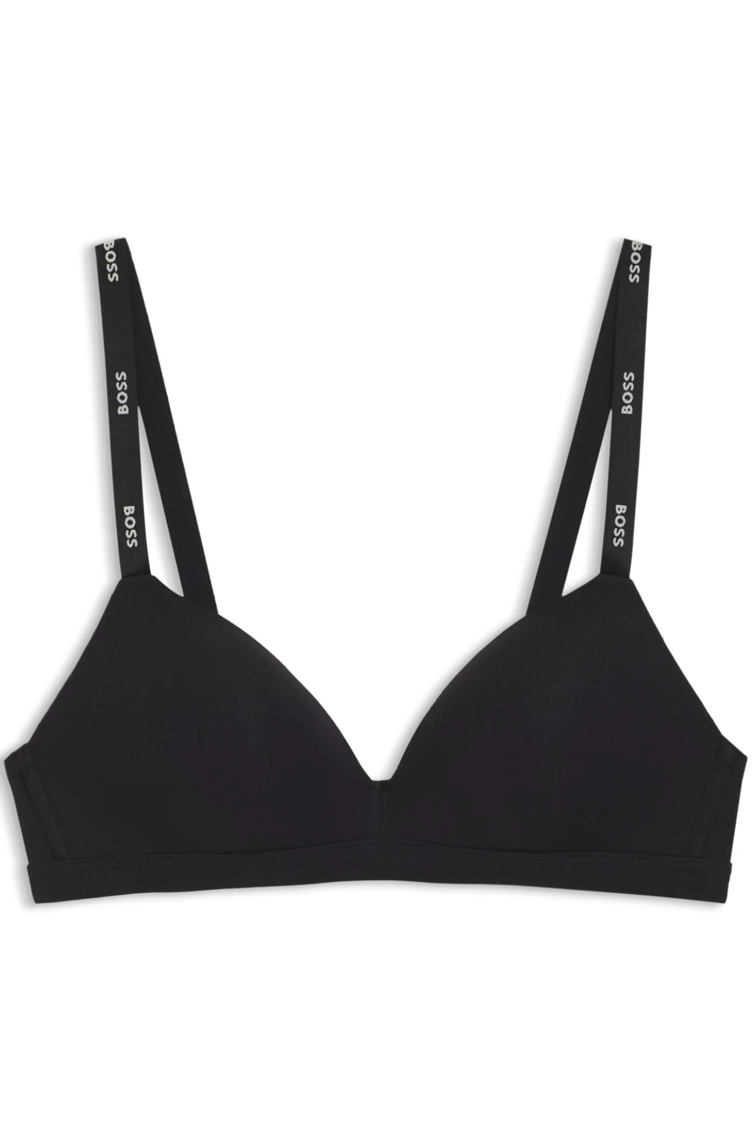 Stretch-jersey triangle bra with logo straps