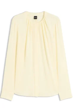 Stretch-silk blouse with gathered details