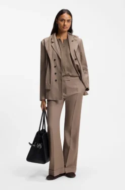 Stretch-silk blouse with gathered details