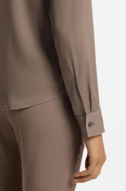 Stretch-silk blouse with gathered details