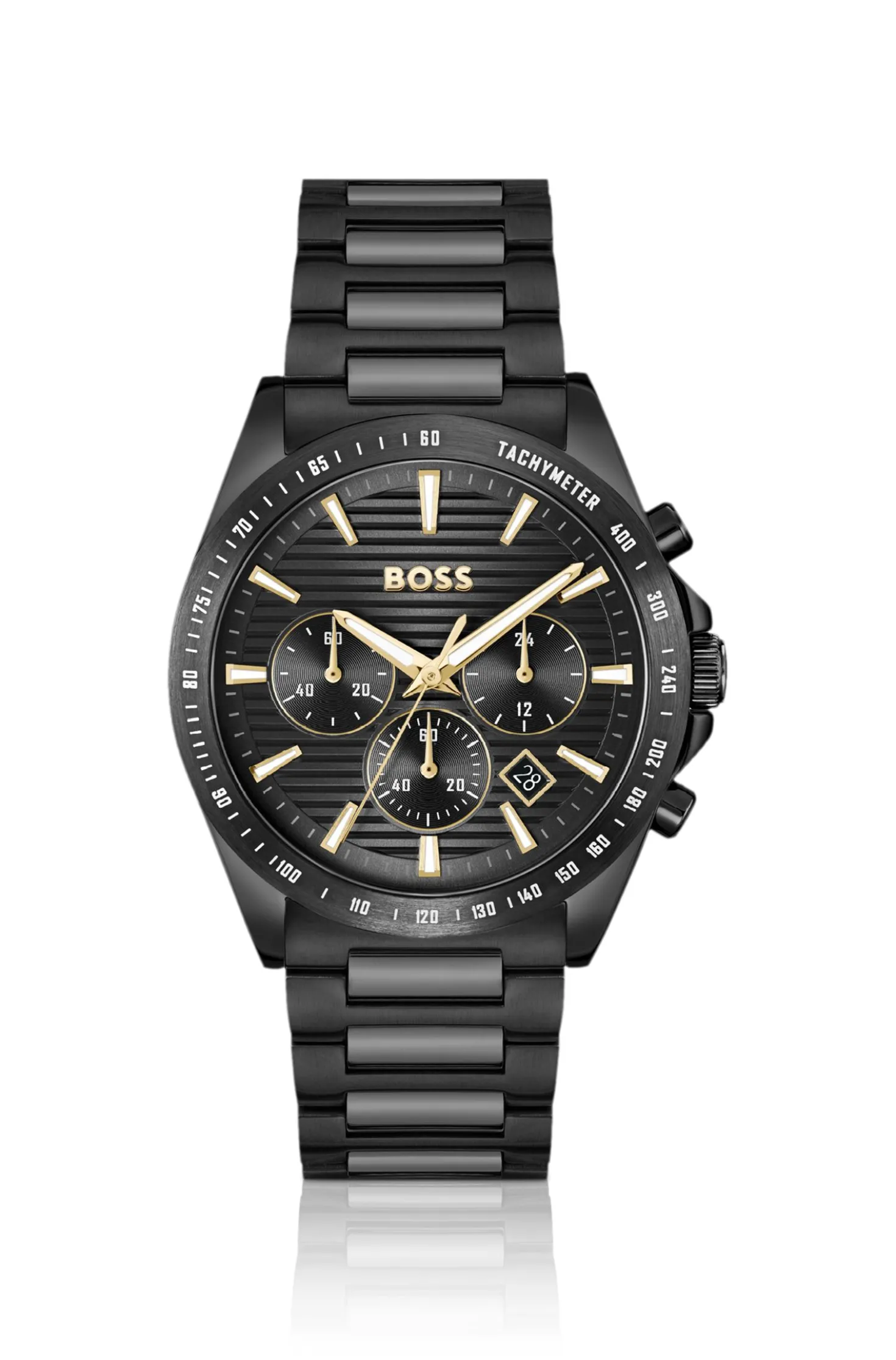 Strike Black-plated watch with tonal H-link bracelet