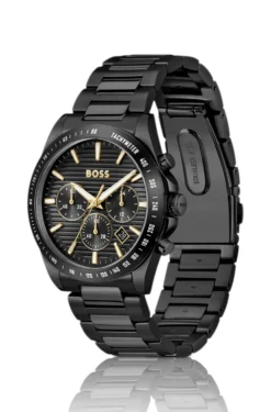 Strike Black-plated watch with tonal H-link bracelet
