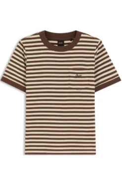 Striped cotton T-shirt with chest pocket