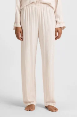Striped pyjama bottoms with logo trim