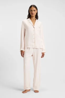 Striped pyjama bottoms with logo trim